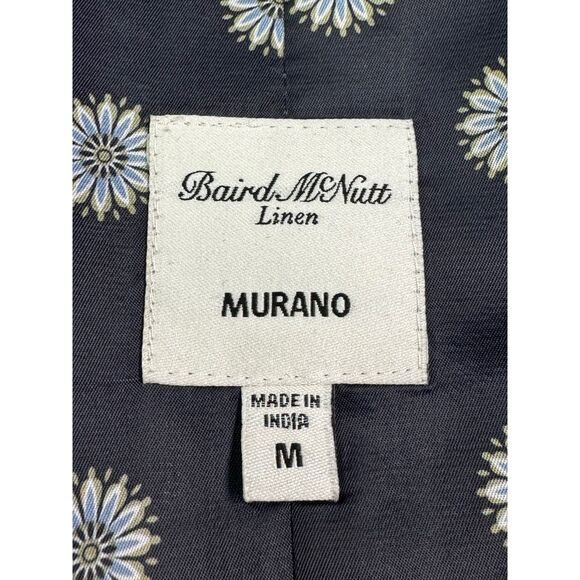 BAIRD MCNUTT 100% Linen Navy Windowpane Plaid Vest Pocket Square, Sz M - Picture 6 of 8